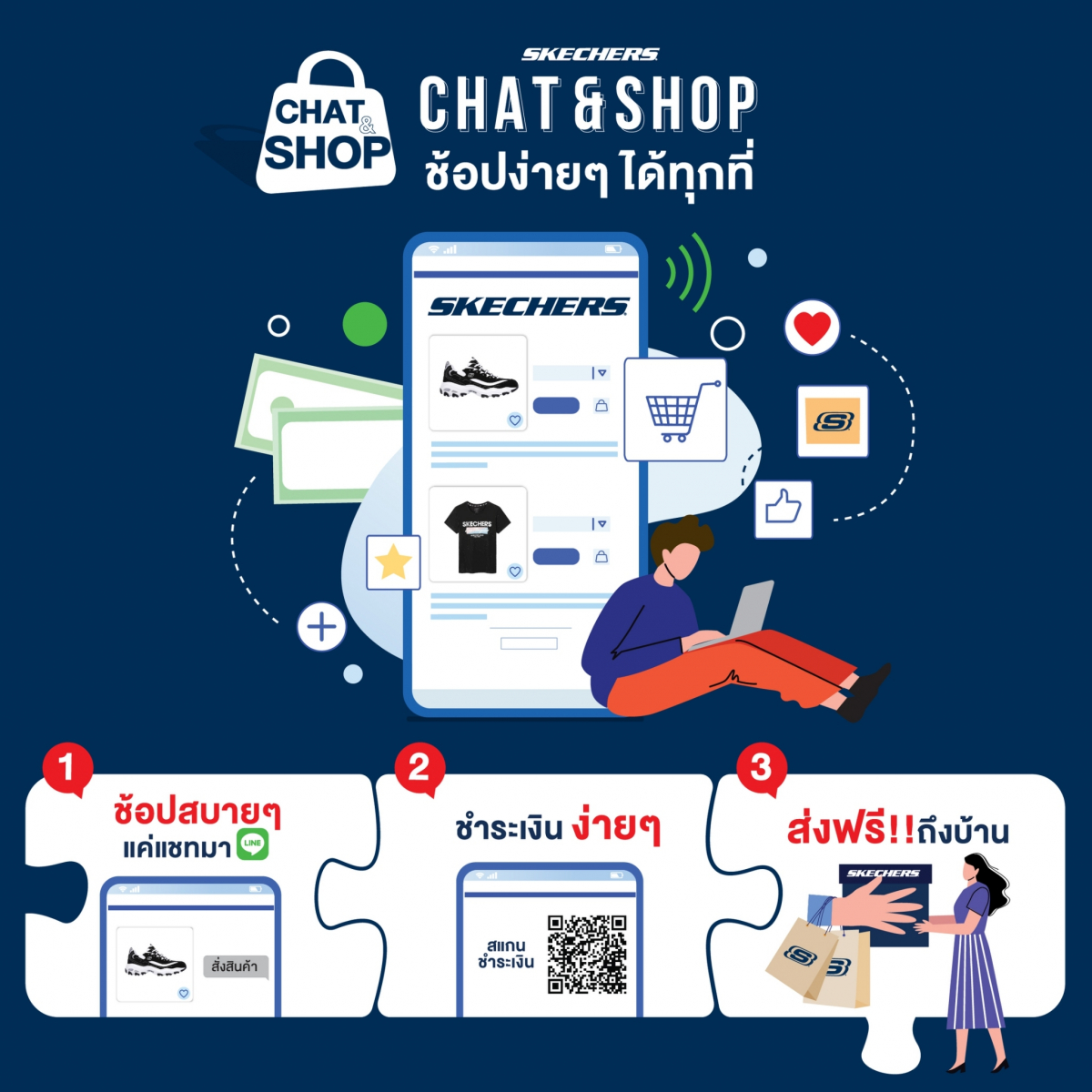 สเก็ตเชอร์ส เปิดบริการใหม่ CHAT & SHOP ช้อปง่าย 3 ขั้นตอน ไม่ต้องเดินทาง